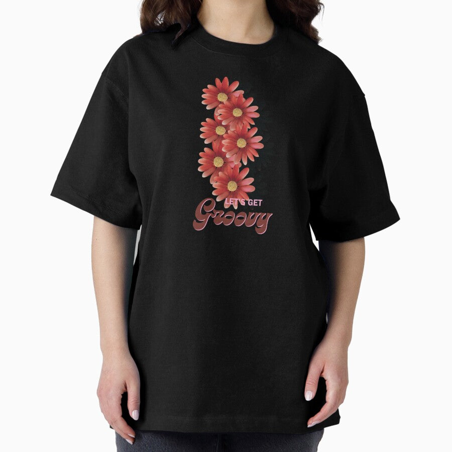 Groovy Margarita retro beige floral vibes. Oversized T-Shirt