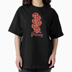 Groovy Margarita retro beige floral vibes. Oversized T-Shirt
