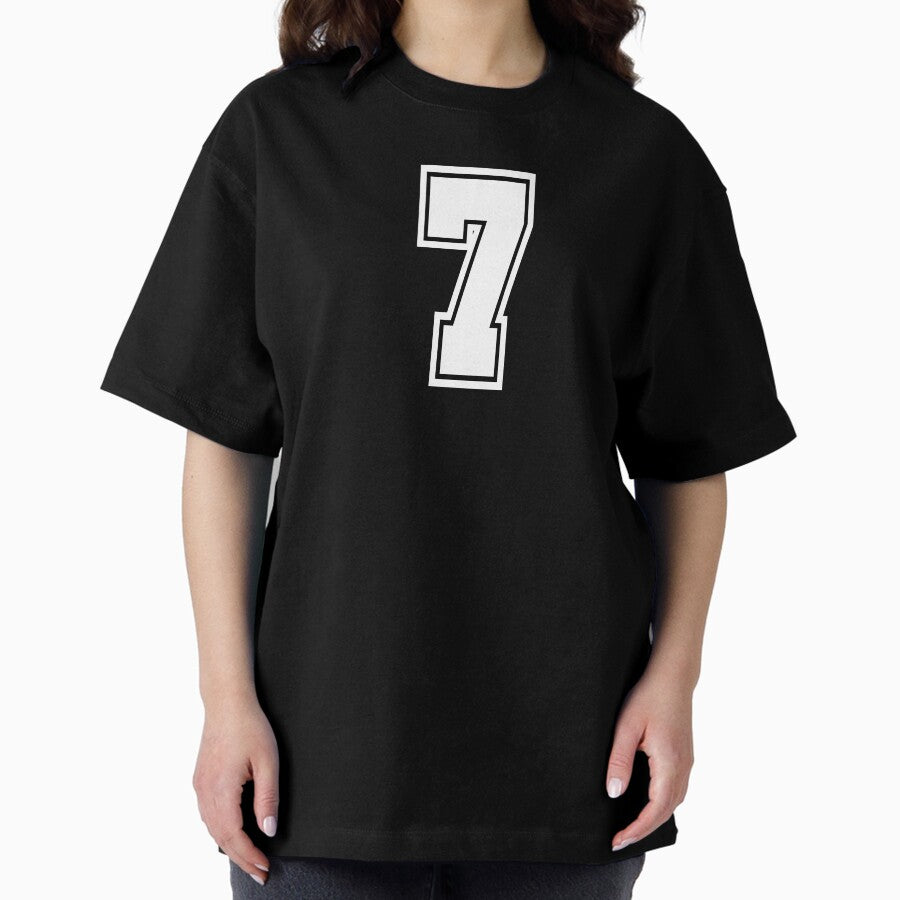 7 shirt number college style football soccer Oversized T-Shirt