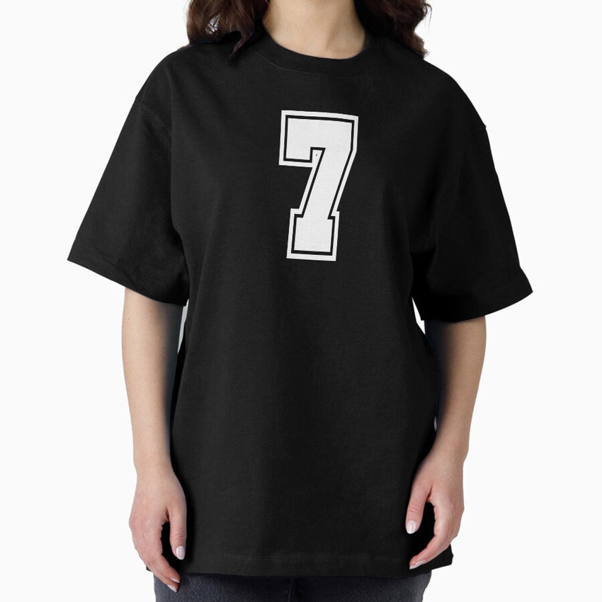 7 shirt number college style football soccer Oversized T-Shirt
