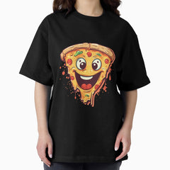A smiling slice of pizza Oversized T-Shirt