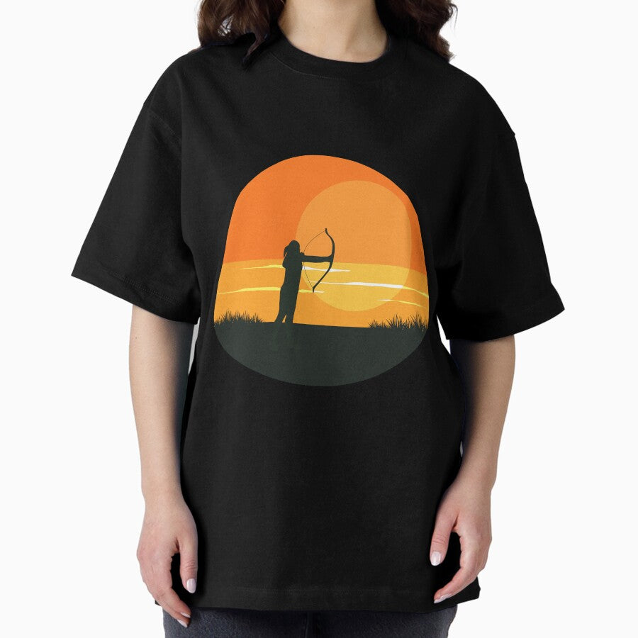 Archery Sports Silhouette Oversized T-Shirt