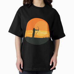 Archery Sports Silhouette Oversized T-Shirt