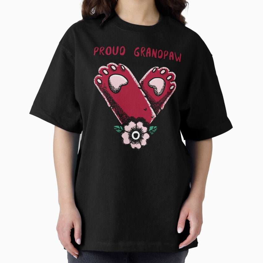 Grandpaw Cat Grandpa Grandcat Oversized T-Shirt