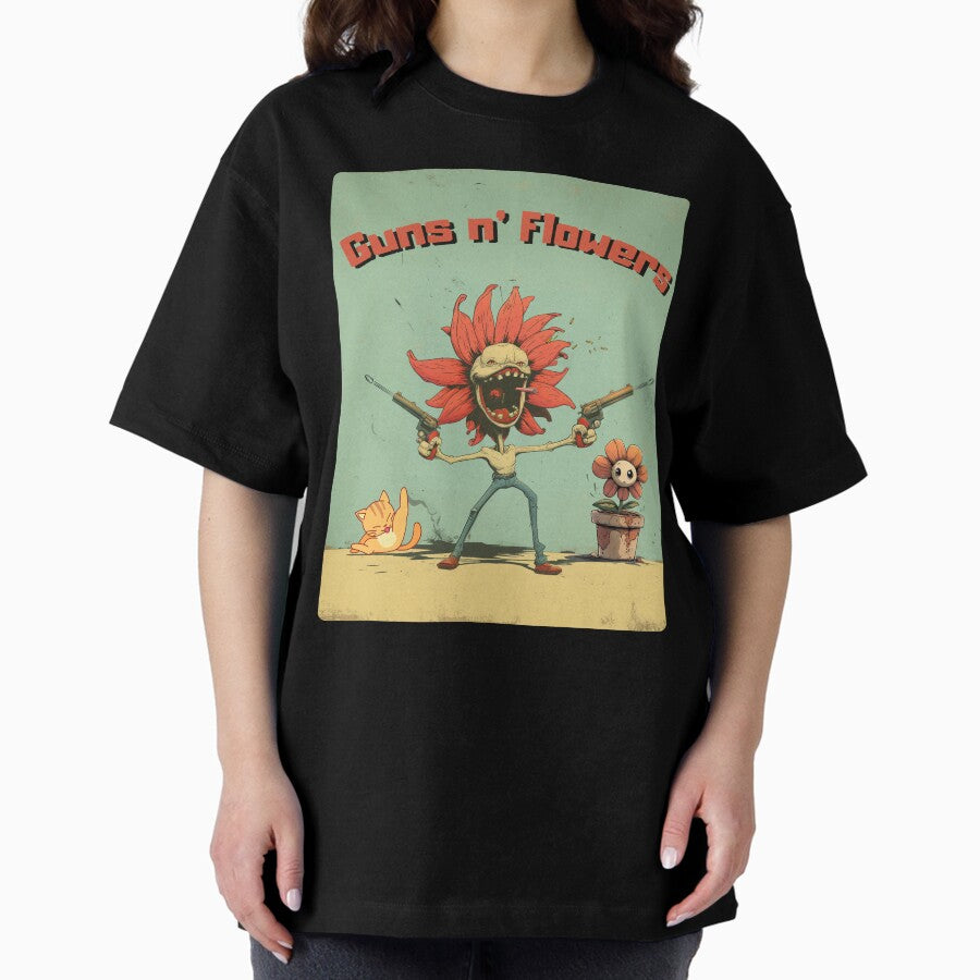 Guns n Flowers Oversized T-Shirt