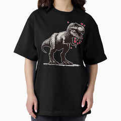 Tyrannosaurus Dinosaur Happy Valentnines Day Oversized T Shirt