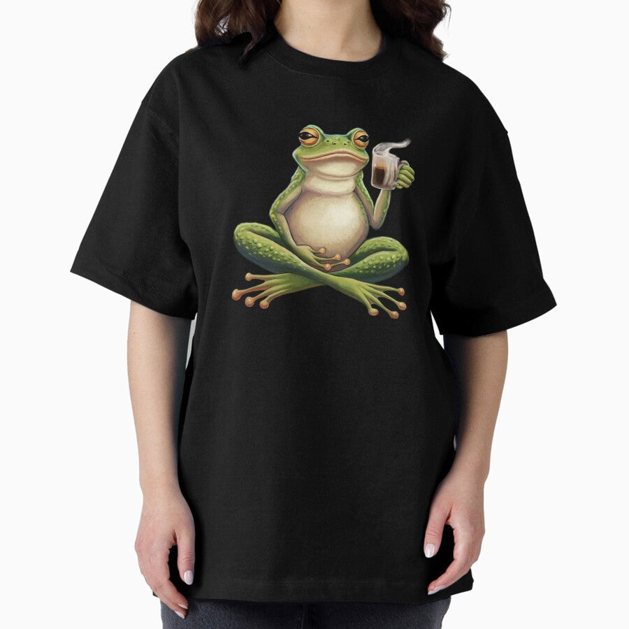A Frog Meditating In The Morning Oversized T Shirt