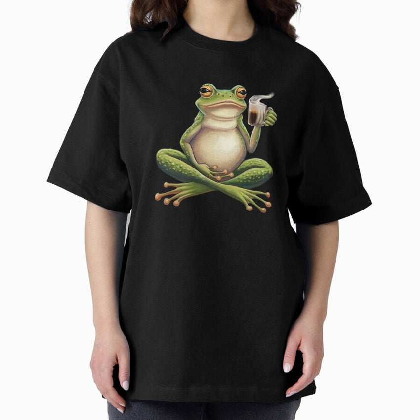A Frog Meditating In The Morning Oversized T Shirt