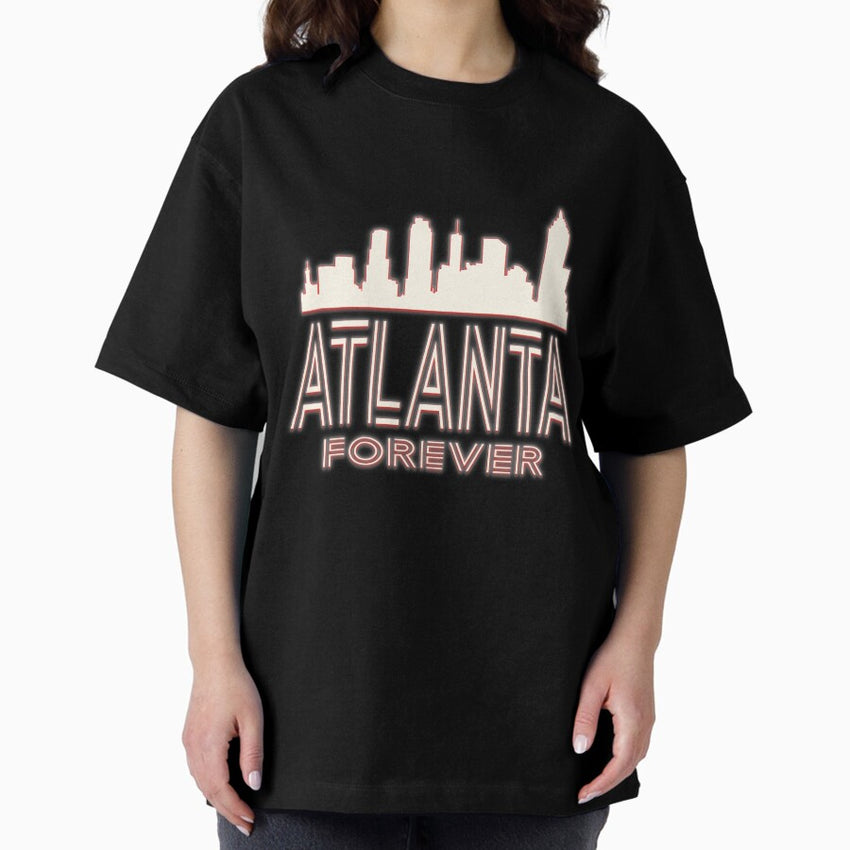 Atlanta Forever Neon Lights Skyline Version Oversized T-Shirt