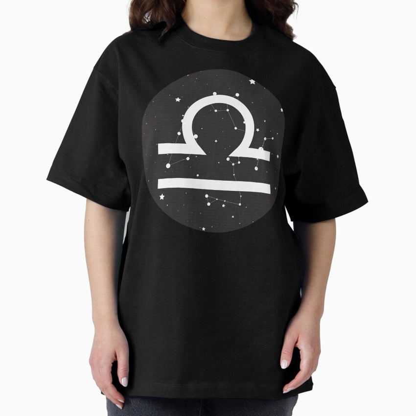 Libra Zodiac Sign - Astrology Star Sky Oversized T-Shirt