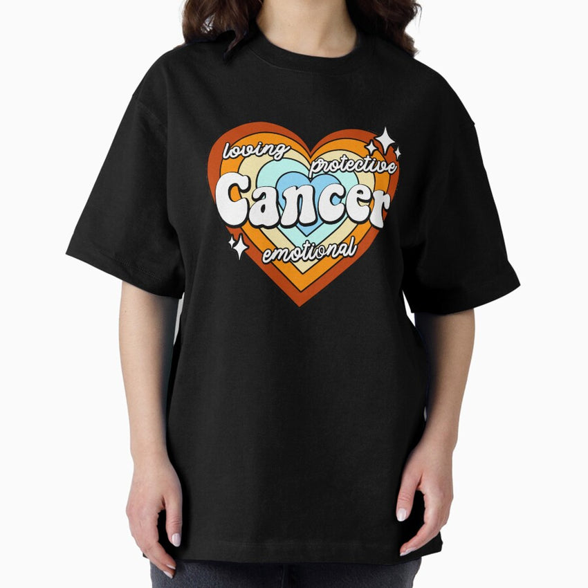 Cancer Traits Sparkling Heart Oversized T-Shirt