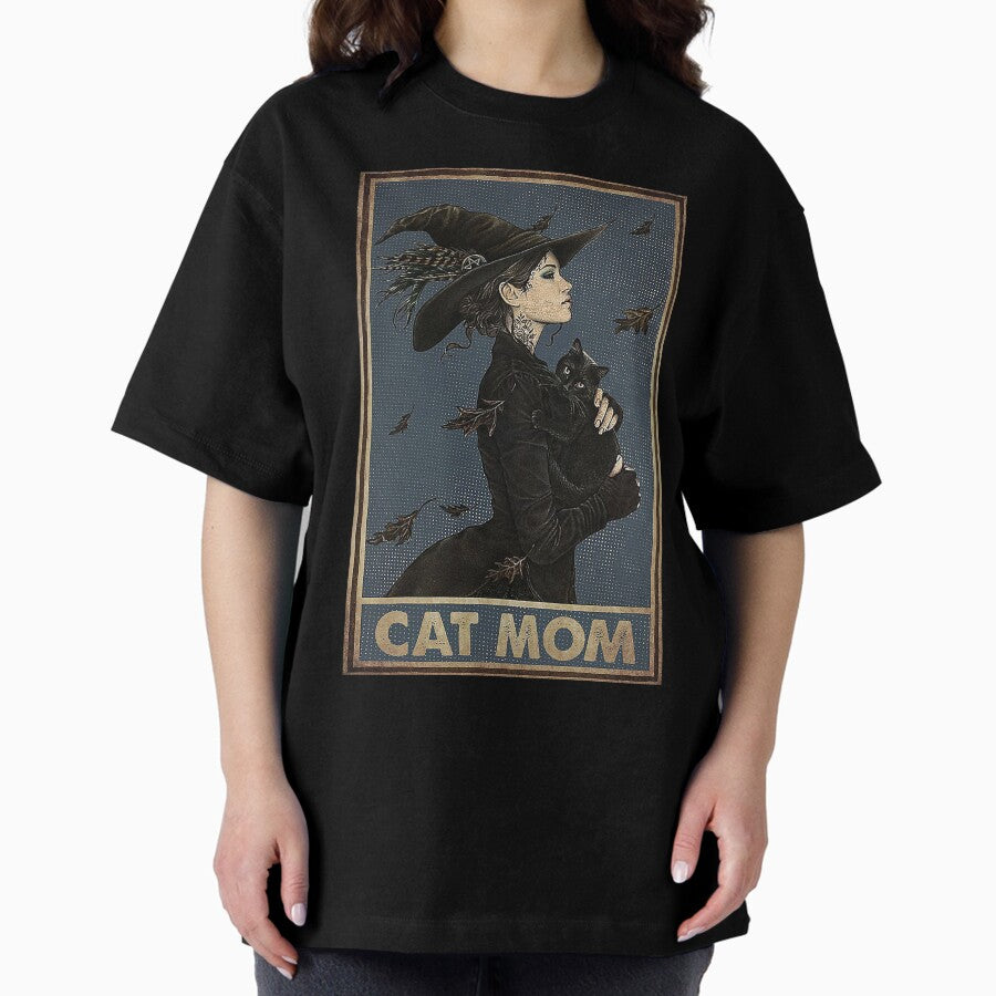 Cat Halloween Cat Mom Oversized T-Shirt