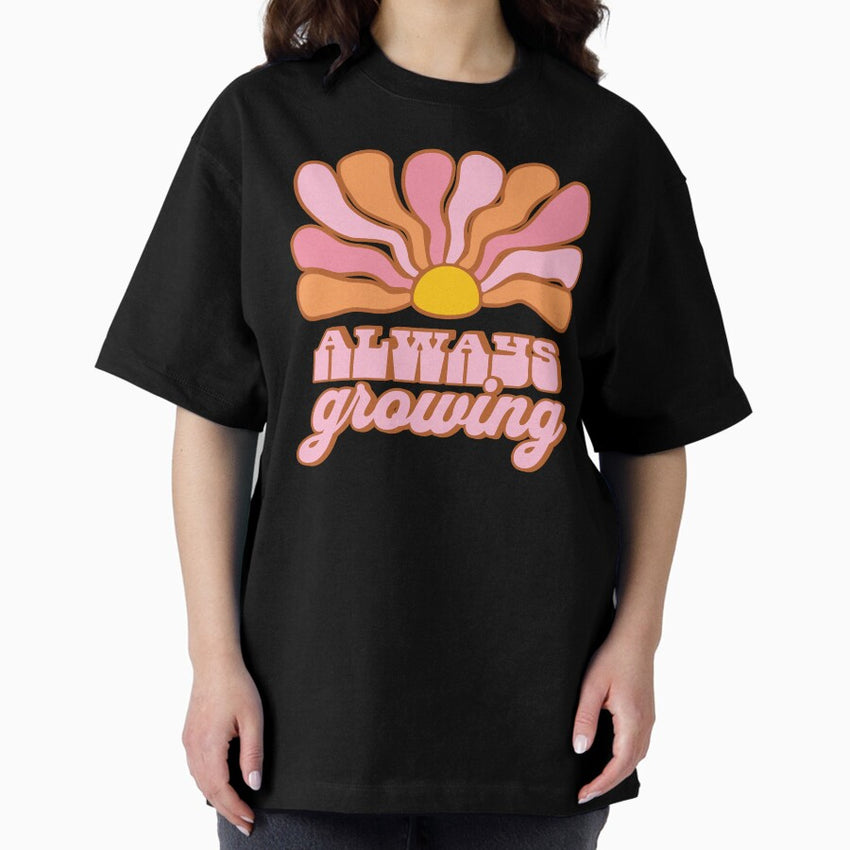 Always Growing Retro Floral Oversized T Shirt