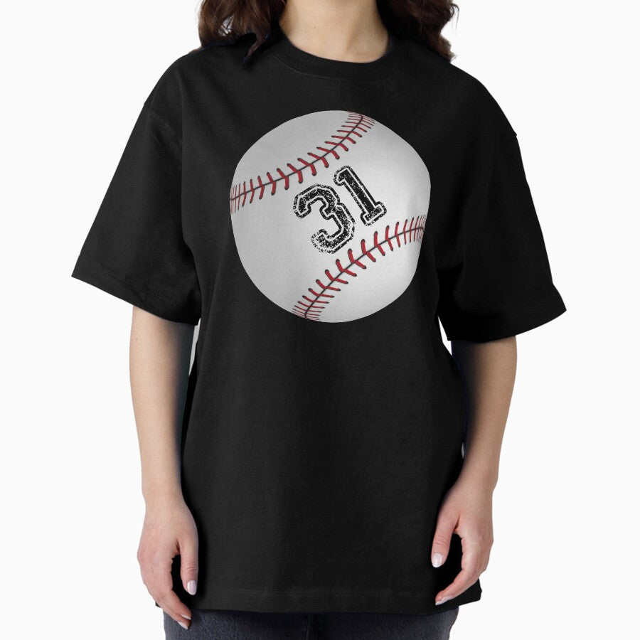 Baseball ball number 31, thirty one Oversized T-Shirt