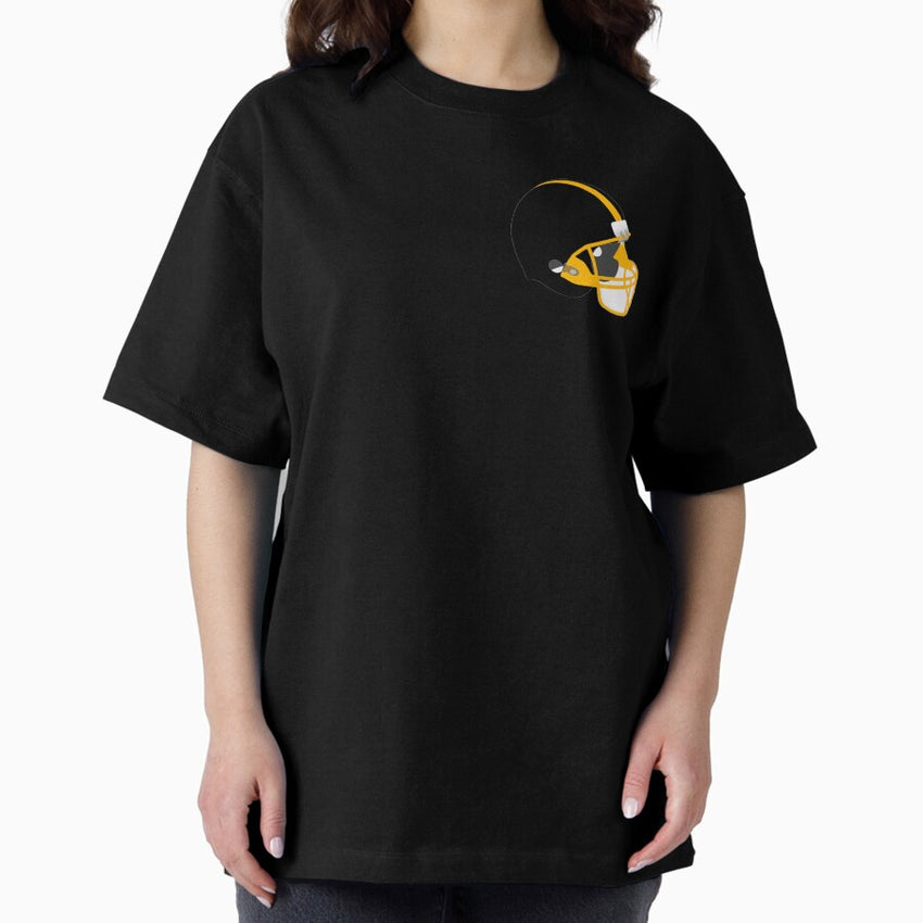 american football helmet (black & yallow) Oversized T-Shirt