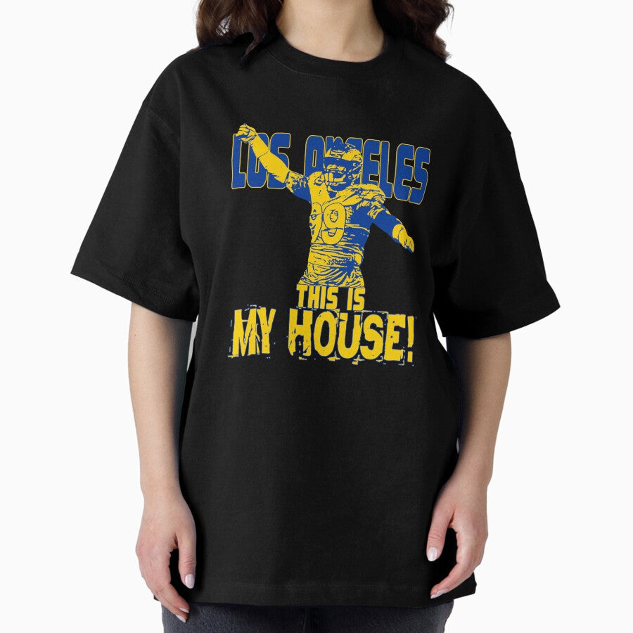 My House - Blue Background Oversized T-Shirt