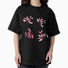 Retro pink flower pattern Oversized T-Shirt