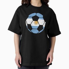 Argentina Flag Soccer Ball Argentinian Football Oversized T-Shirt