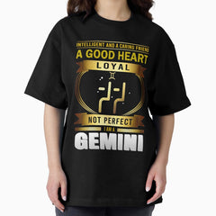 Golden Gemini Zodiac Sign Oversized T-Shirt