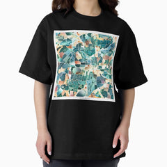 Atlanta Georgia City Map - Lush Green Oversized T-Shirt