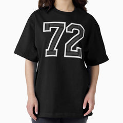 72 Black Jersey Sports Number seventy-two Football 72 Oversized T-Shirt