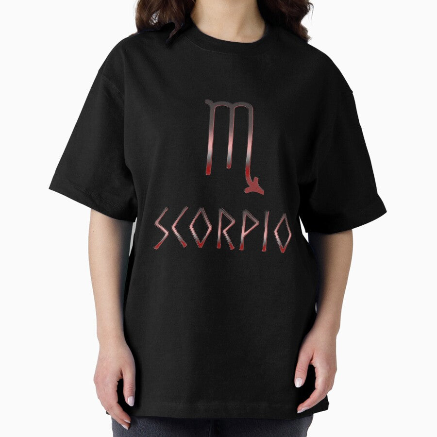 A metallic scorpio zodiac sign image Oversized T-Shirt