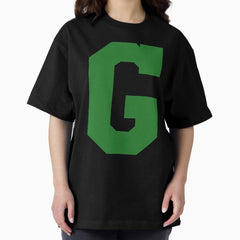 Alphabet, Green G, Sports letter G Oversized T-Shirt
