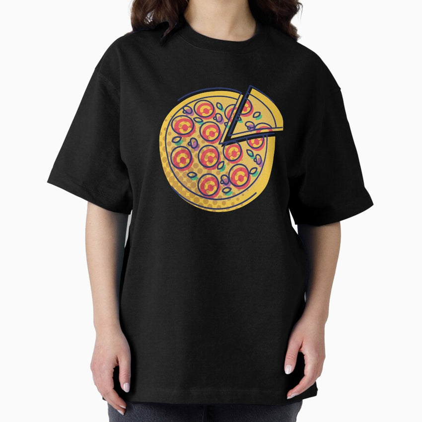 Funky Pizza Pie Oversized T-Shirt