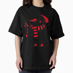 Cheerful Christmas Goose In Childrens Style Oversized T Shirt