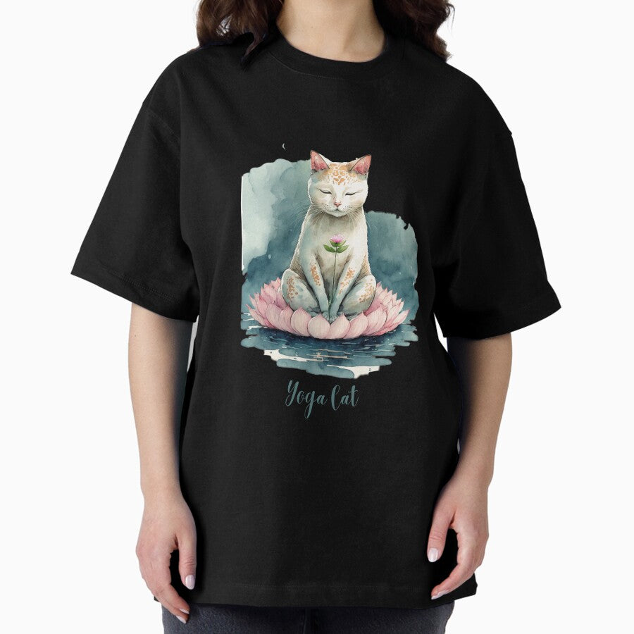 Yoga cat 15 Oversized T-Shirt