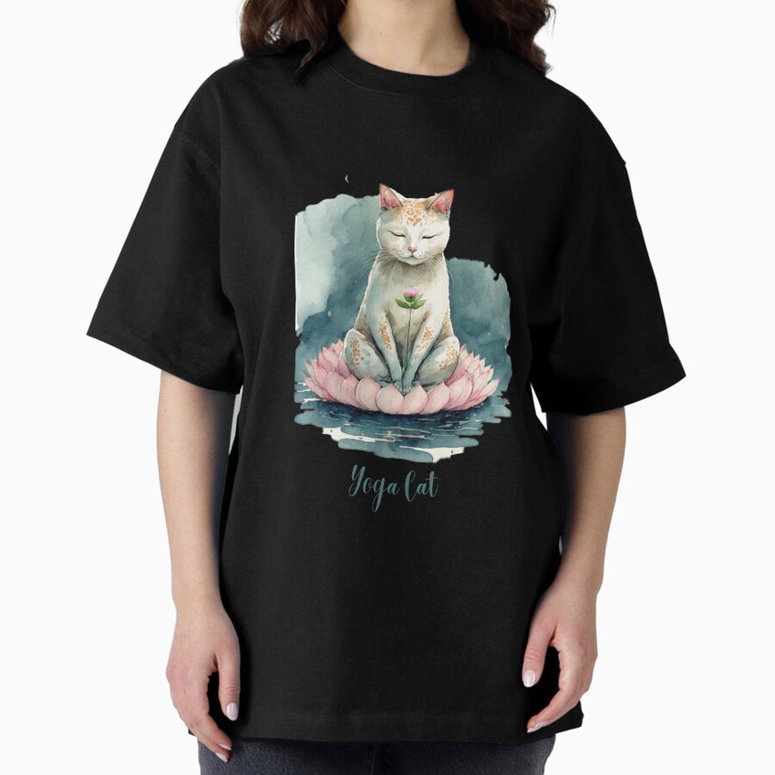 Yoga cat 15 Oversized T-Shirt