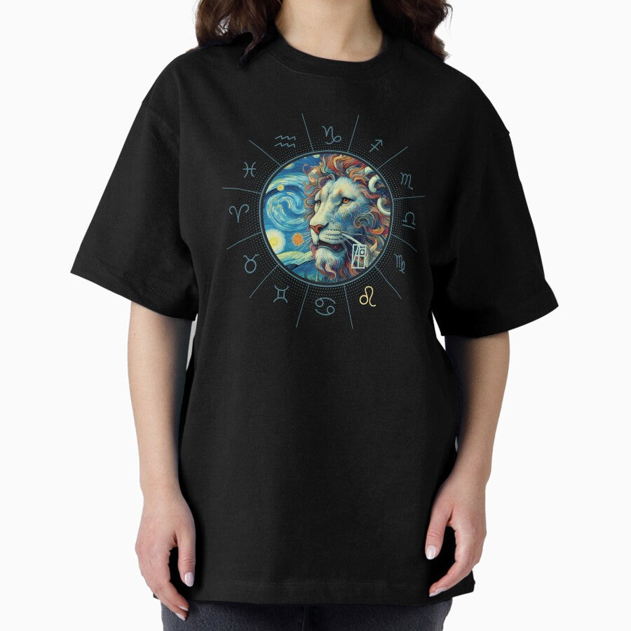 ZODIAC Leo - Astrological LEO - LEO - ZODIAC sign - Van Gogh style - 9 Oversized T-Shirt