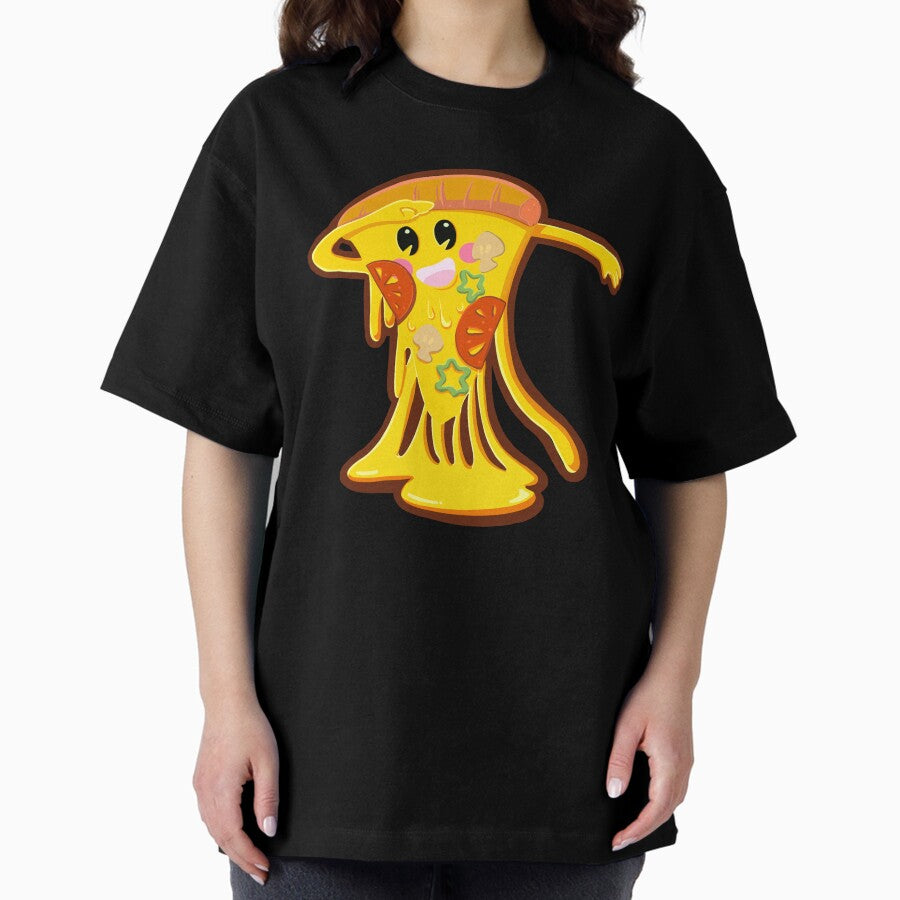 cute pizza dabbing funny dance pose Oversized T-Shirt