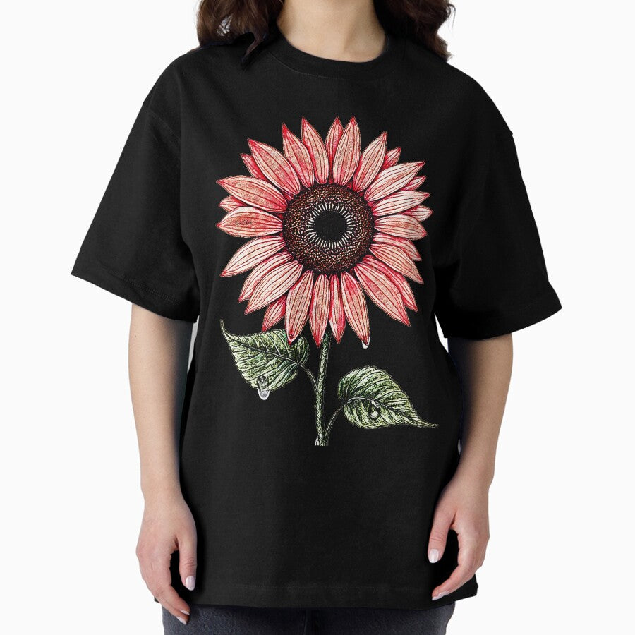 Pink Sunflower Rhapsody Oversized T-Shirt