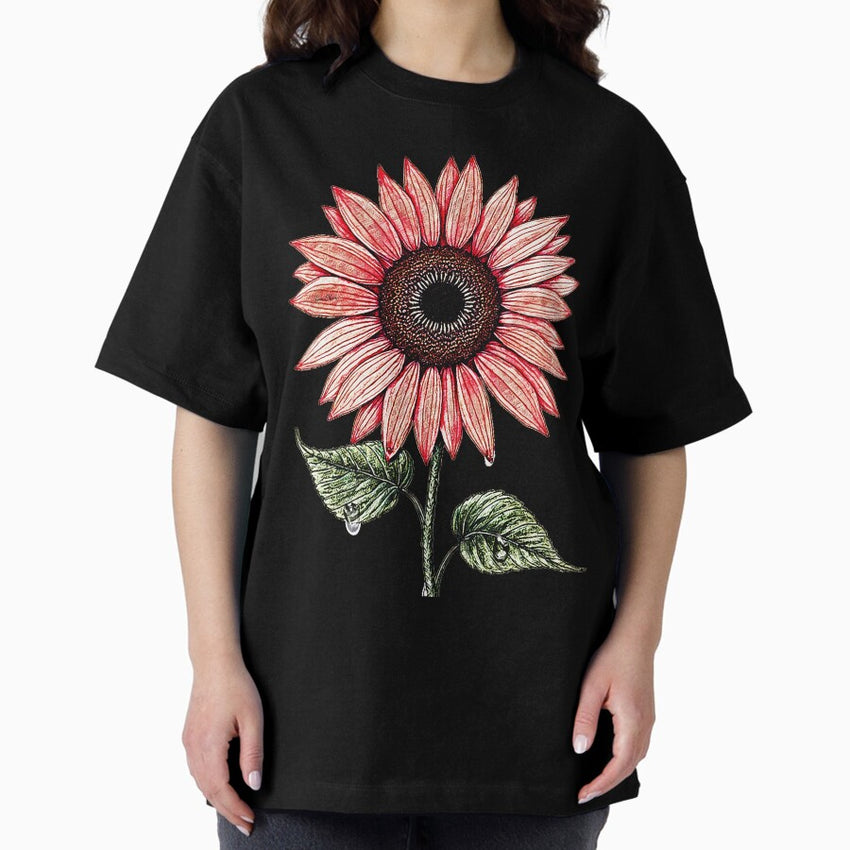 Pink Sunflower Rhapsody Oversized T-Shirt
