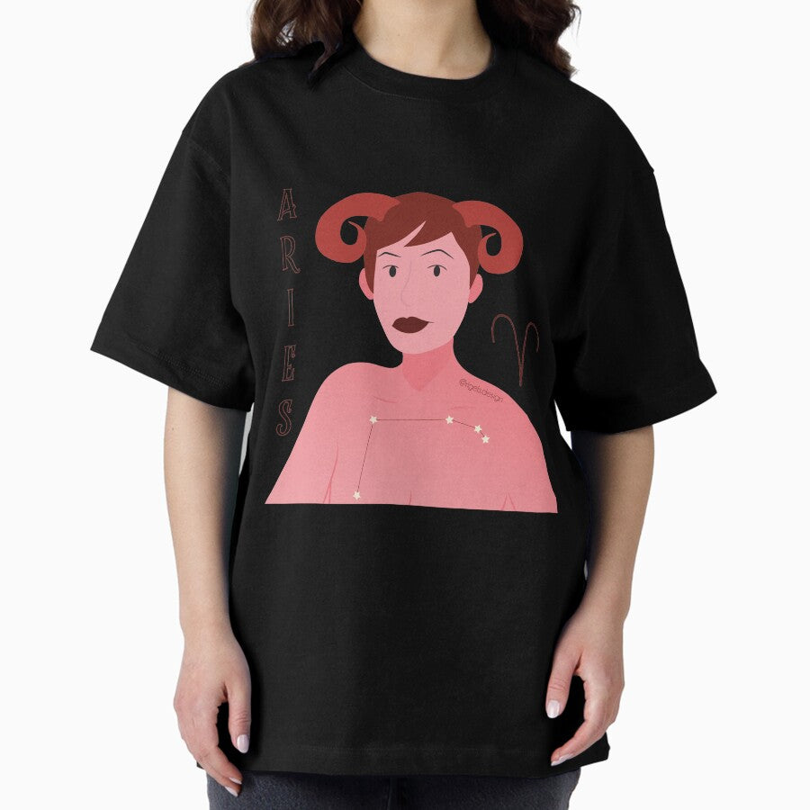 Aries Aries Woman Zodiac Astrology Oversized T Shirt