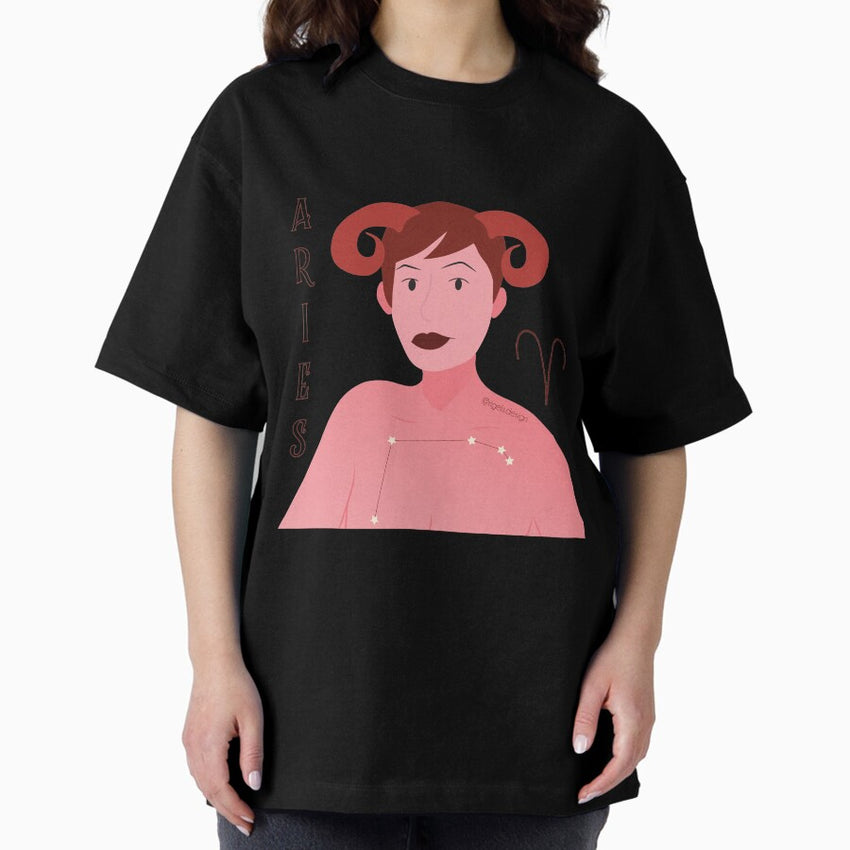 Aries Aries Woman Zodiac Astrology Oversized T Shirt