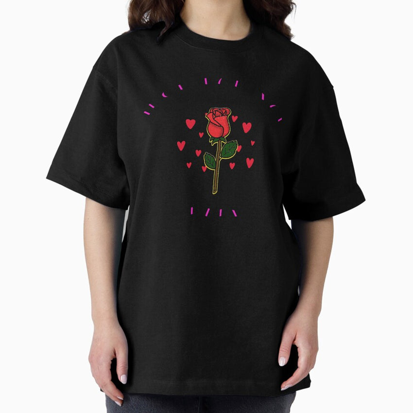 A Sentence Just For You Baby With A Rose And Hearts Oversized T Shirt