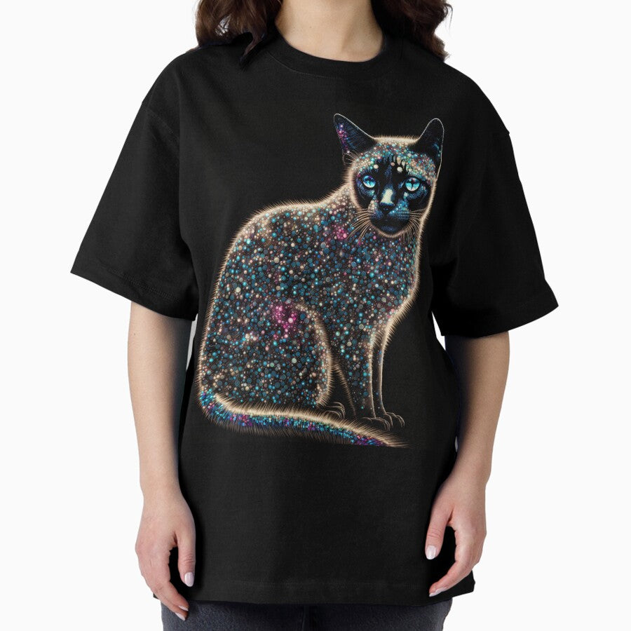 Snowshoe Sparkle Cat 7 Oversized T-Shirt