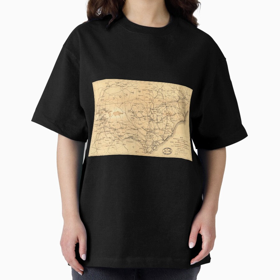Civil War Sherman's March from Atlanta to Goldsboro Map Oversized T-Shirt