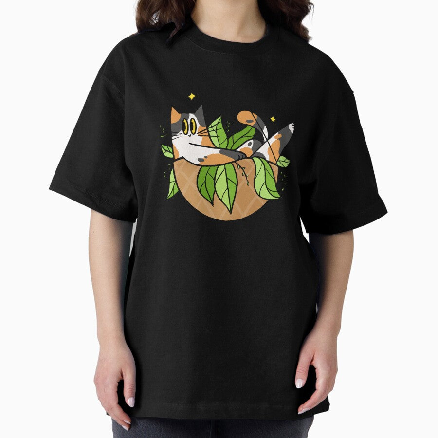 Plant-Loving Purrfection Oversized T-Shirt