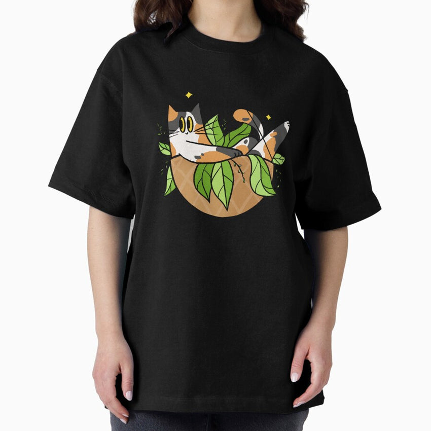 Plant-Loving Purrfection Oversized T-Shirt