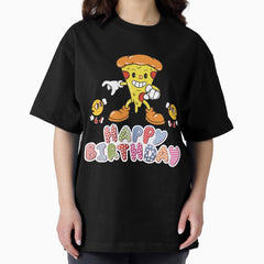 Happy Birthday Funny Melting Ice Cream Cone Oversized T-Shirt