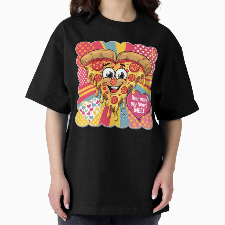 Cheesy Love You Make My Heart Melt T-Shirt Oversized T-Shirt