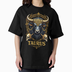 Artistic Zodiac Sign Taurus Oversized T-Shirt