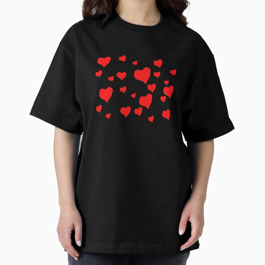 Adorable Hearts Design The Perfect Valentines Gift Oversized T Shirt