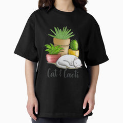 Cat and Cacti Oversized T-Shirt