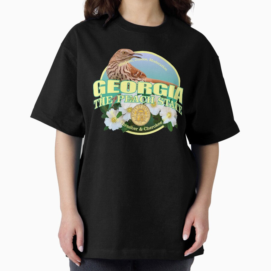 Georgia (state bird & flower) Oversized T-Shirt
