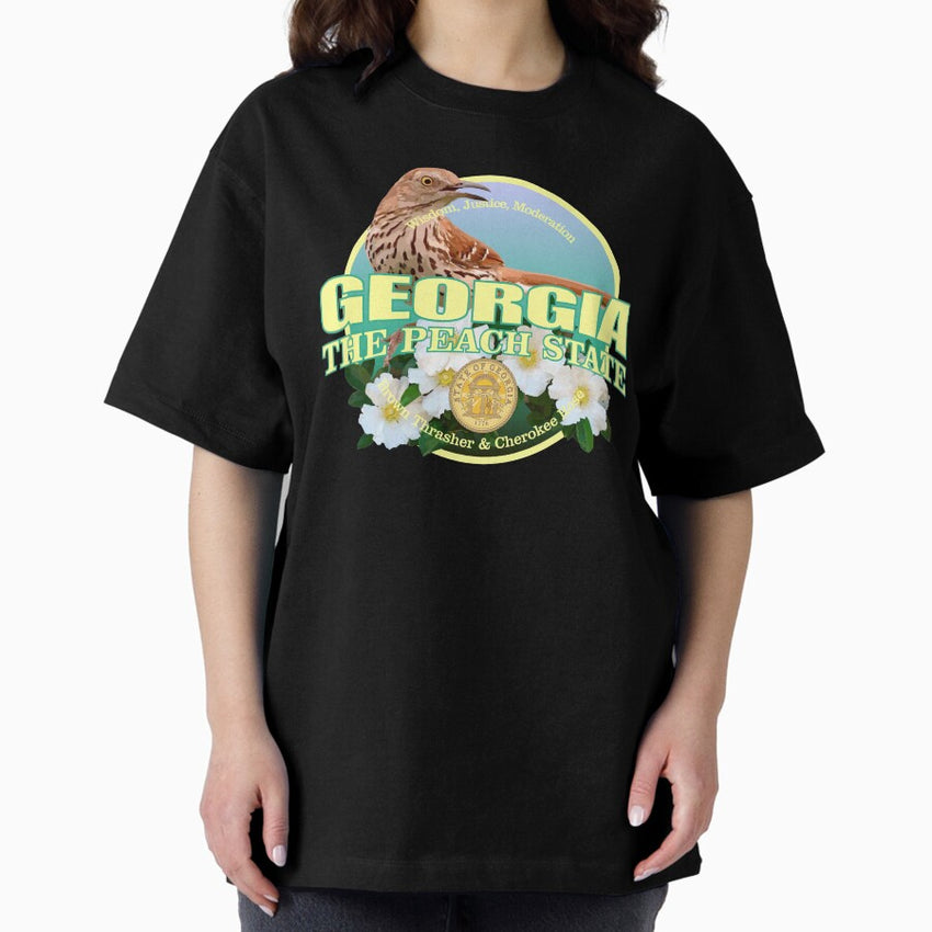 Georgia (state bird & flower) Oversized T-Shirt