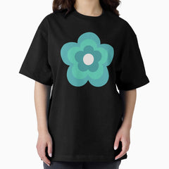 Simple Green Flower Oversized T-Shirt